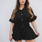 Pleated Frill Ruffle Tie Waist Playsuit - BB Fashion Outlet