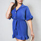 Pleated Frill Ruffle Tie Waist Playsuit - BB Fashion Outlet