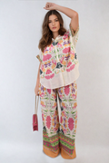 Button Down Printed Summer Top - BB Fashion Outlet