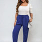 Drawstring High Waist Trouser with Side Pockets