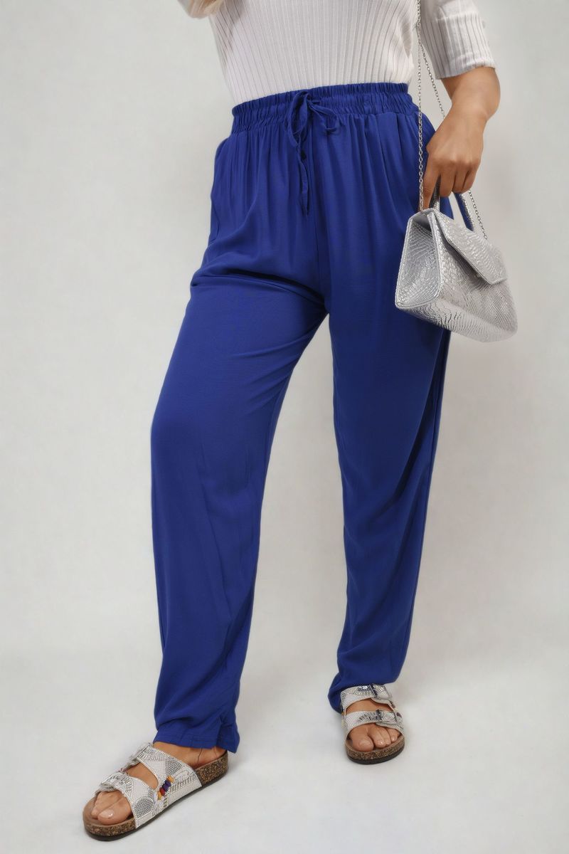 Drawstring High Waist Trouser with Side Pockets