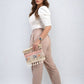 Drawstring High Waist Trouser with Side Pockets