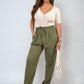 Drawstring High Waist Trouser with Side Pockets