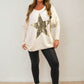 Sequin Star Oversized Knitted Jumper