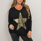 Sequin Star Oversized Knitted Jumper