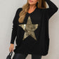 Sequin Star Oversized Knitted Jumper