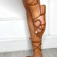 Faux Leather Lace Up Sandals