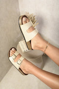 Double Buckle Strap Sandals - BB Fashion Outlet