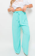 Drawstring Gathered Waist Wide Leg Trouser - BB Fashion Outlet