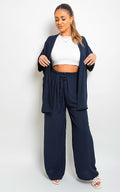 Drawstring Gathered Waist Wide Leg Trouser - BB Fashion Outlet