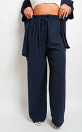 Drawstring Gathered Waist Wide Leg Trouser - BB Fashion Outlet