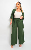 Drawstring Gathered Waist Wide Leg Trouser - BB Fashion Outlet