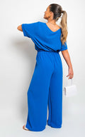 Drawstring Gathered Waist Wide Leg Trouser - BB Fashion Outlet