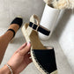 Closed Toe Ankle Strap Espadrille Sandals