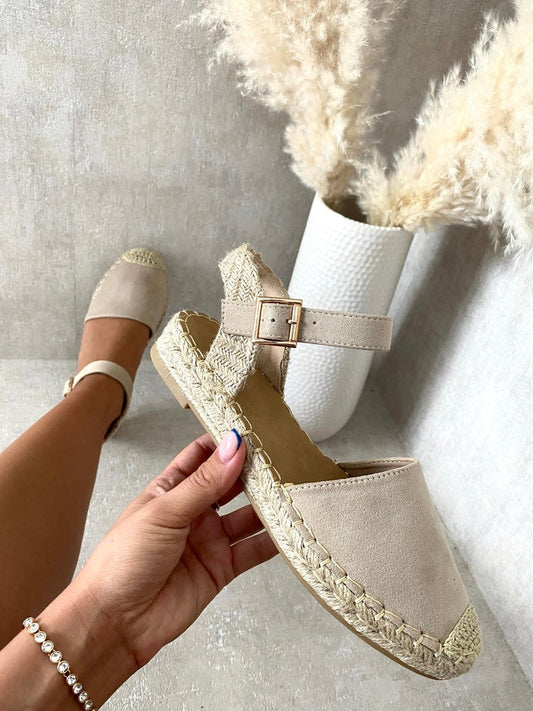 Closed Toe Ankle Strap Espadrille Sandals