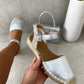 Closed Toe Ankle Strap Espadrille Sandals