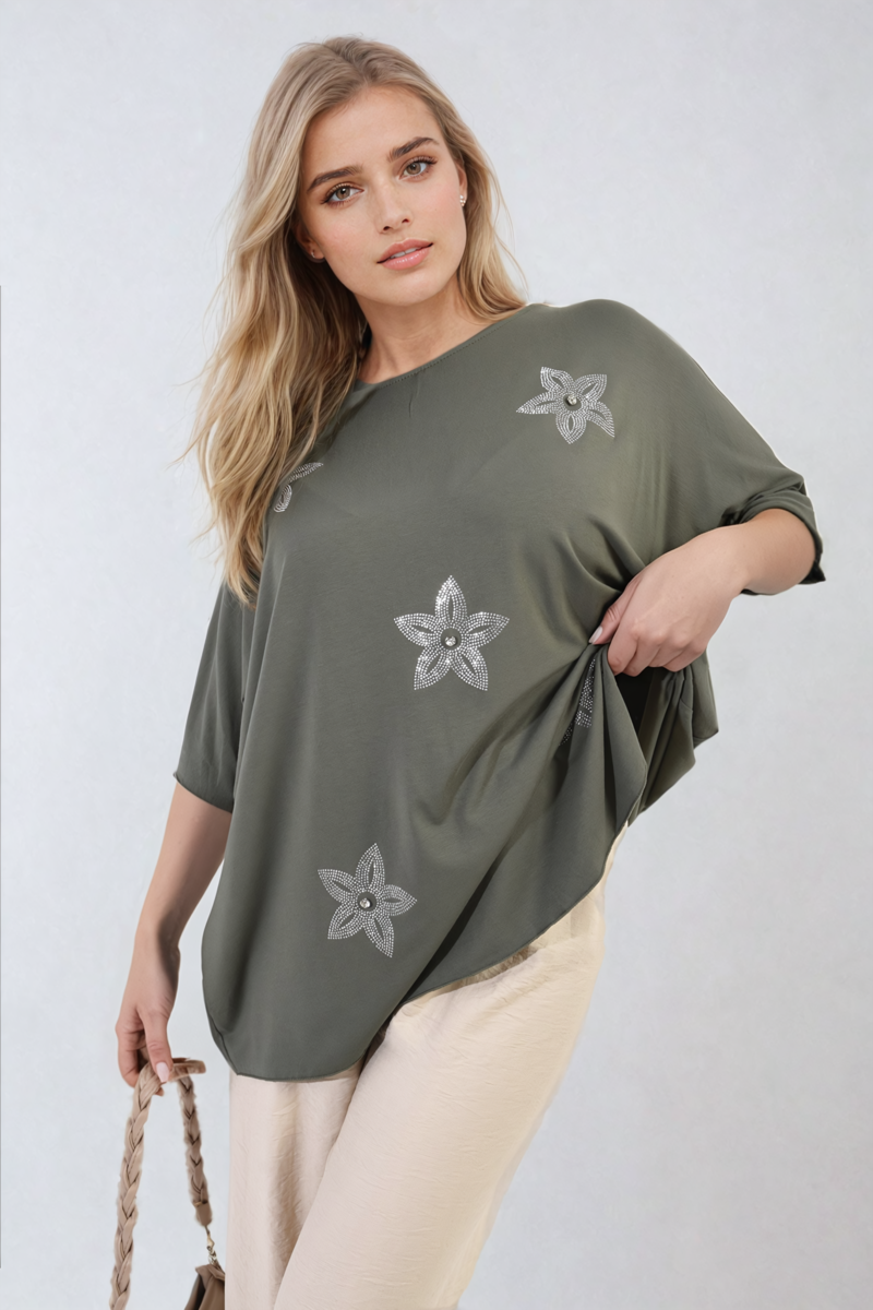 Floral Print Oversized Top - BB Fashion Outlet