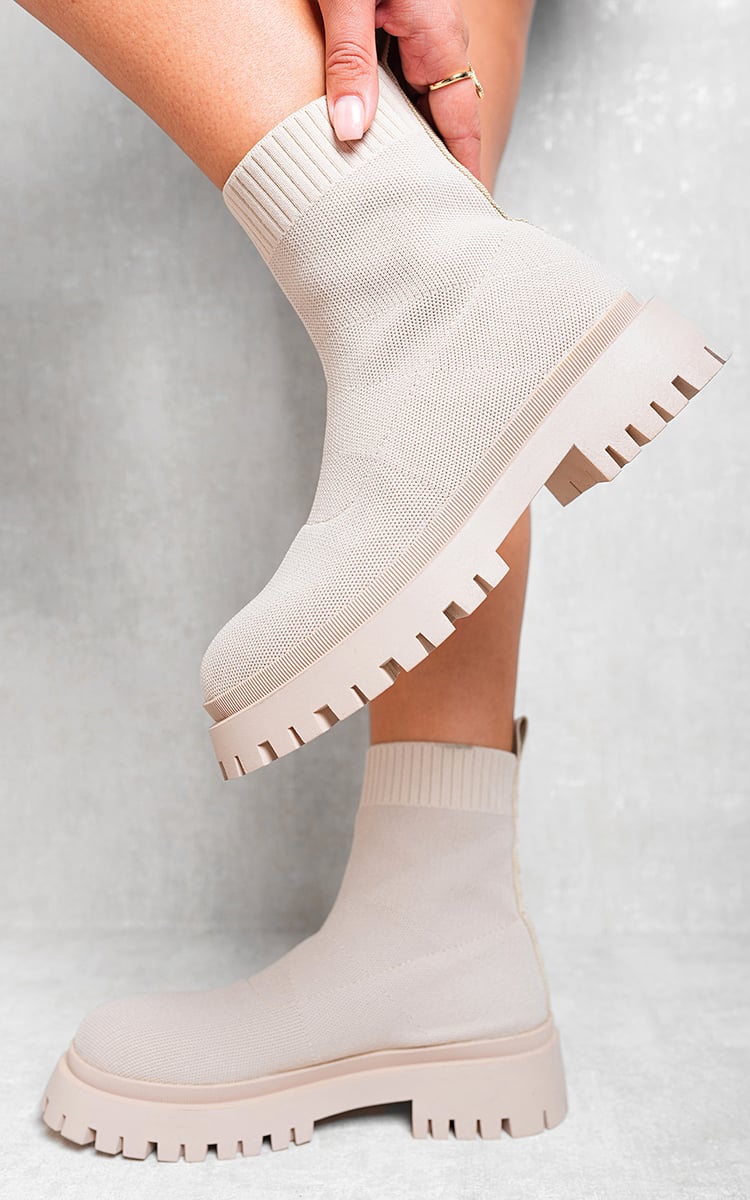 Chunky Sock Fit Ankle Boots