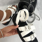 Multi Strap Ankle Buckle Chunky Sandals