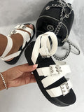 Multi Strap Ankle Buckle Chunky Sandals - BB Fashion Outlet