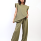 Ruffle Trim Top and Wide Leg Trouser Co-ord Set