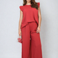 Ruffle Trim Top and Wide Leg Trouser Co-ord Set