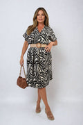 Smocked Sleeveless Flowy Tribal Print Summer Maxi Dress - BB Fashion Outlet