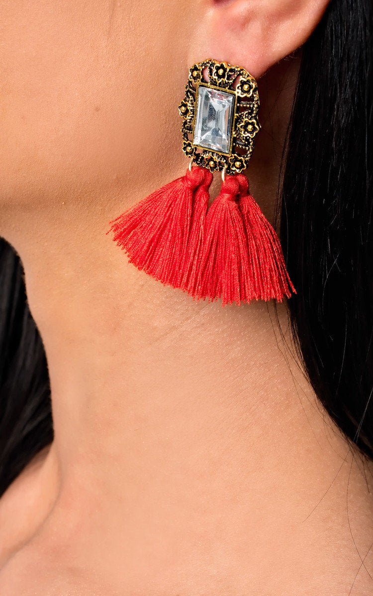 Jewelled Tassel Earrings