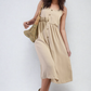 Button Front Strappy Midi Dress