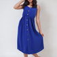 Button Front Strappy Midi Dress