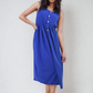 Button Front Strappy Midi Dress