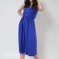 Button Front Strappy Midi Dress