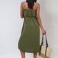 Button Front Strappy Midi Dress