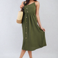 Button Front Strappy Midi Dress