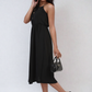 Button Front Strappy Midi Dress