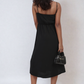 Button Front Strappy Midi Dress