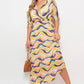 Long Sleeve Printed Maxi Dress with Belt Detail