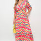 Long Sleeve Printed Maxi Dress with Belt Detail