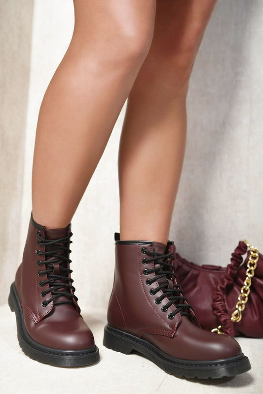 Lace-Up Platform Ankle Boots