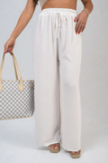 Drawstring Waist Wide Leg Trousers - BB Fashion Outlet