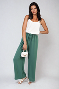 Drawstring Waist Wide Leg Trousers - BB Fashion Outlet