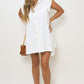 Gold Button Down Ruffle Sleeve Mini Dress