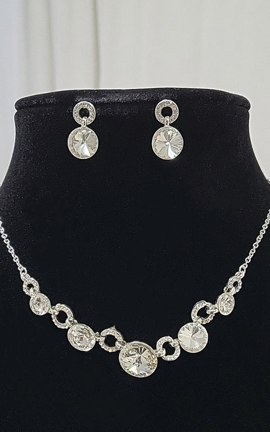 Diamante Necklace and Earrings Set