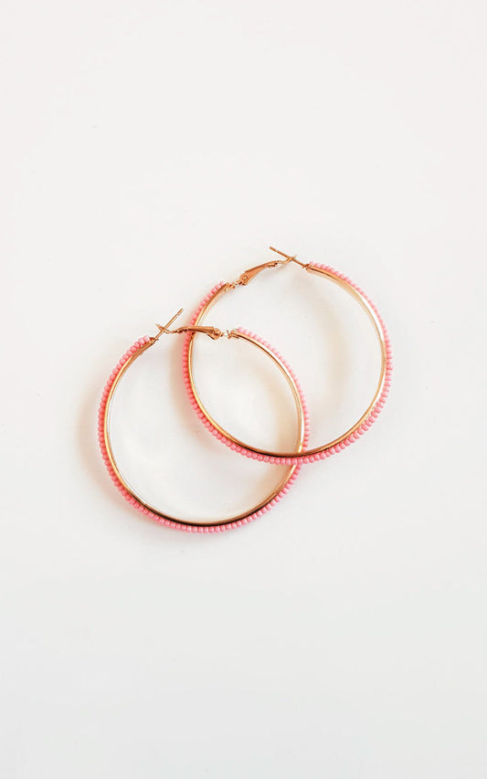 Beaded Hoop Earrings