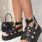 Chunky Cage Strap Platform Sandals