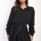 Ruffle Sleeve Pocket Button Front Dress