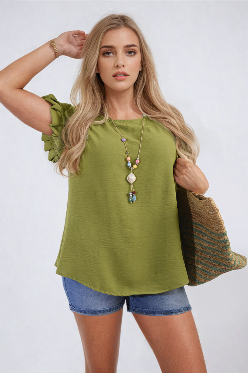 Short Sleeve Pleated Top