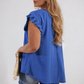 Layered Ruffle Short Sleeve Tie Front Top