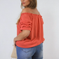 Cinched Sleeve Off Shoulder Top