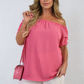 Cinched Sleeve Off Shoulder Top